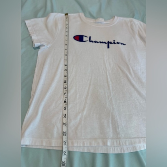 Champion 90s Mens XL White Felt Logo Applique Short Sleeve Casual Grunge. - Picture 4 of 13